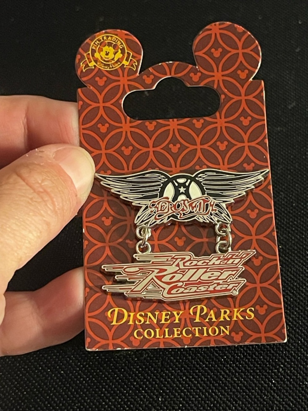 Disney Parks Silver and Red Rockin' Roller Coaster Enamel Pin